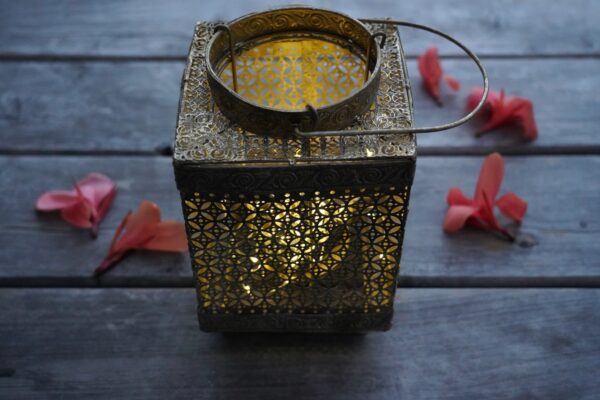 Square gold lantern